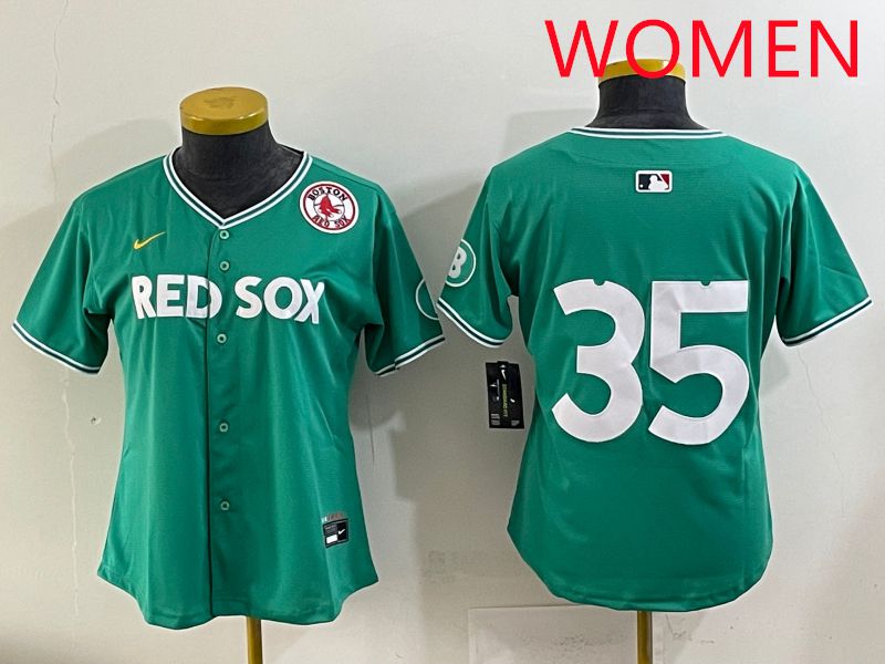 Women 2025 Boston Red Sox #35 No Name Dark Green Joint Name Nike MLB Jersey style 9->women mlb jersey->Women Jersey
